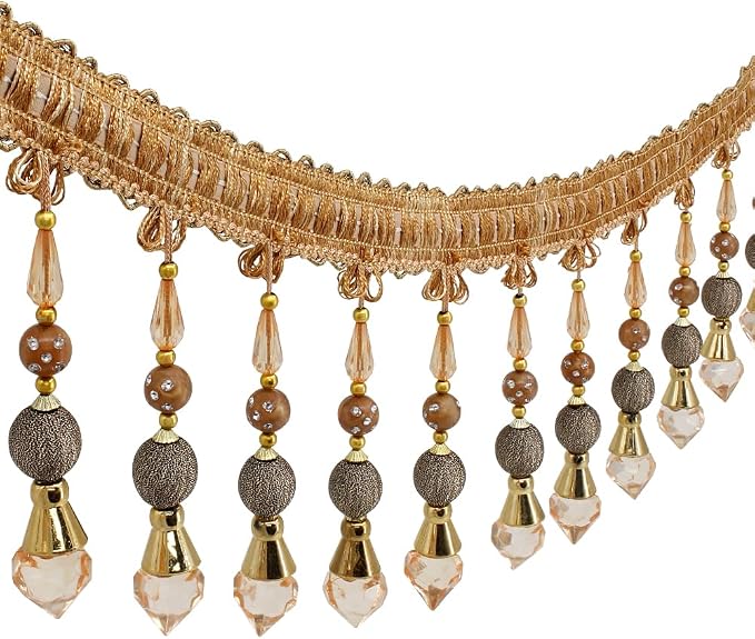 3yards Beading Fringe Trimming Long Beads Tassel Curtain Trim Ribbon Trim - Image 3