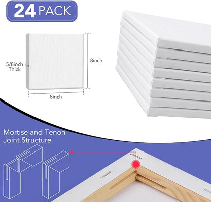 Stretched Canvases for Painting, Primed Acid-Free, 5/8 Inch Thick Wood Frame - Image 2
