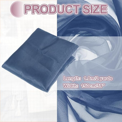 MECCANIXITY Iridescent Sheer Organza Fabric, 2 Yards x 59 Inches Solid - Image 2