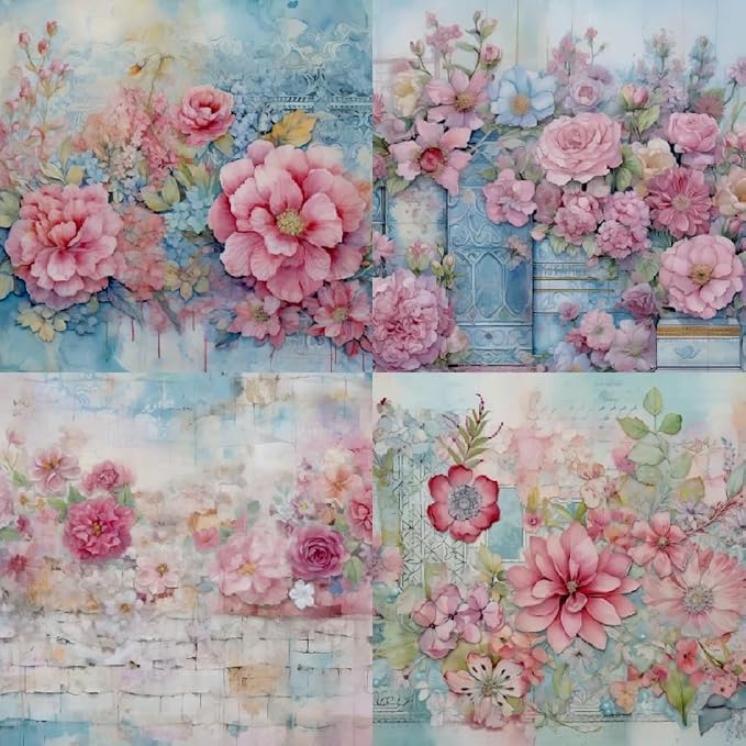 Vintage Floral Scrapbook Paper Pad - Image 4