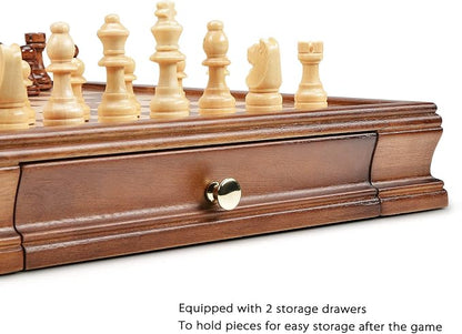 AMEROUS 12.8" x 12.8" Magnetic Wooden Chess Set - Image 5