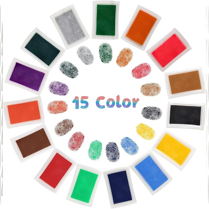 DEAYOU 30 Pack Craft Ink Pads, Washable Finger Stamp Pad - Image 3