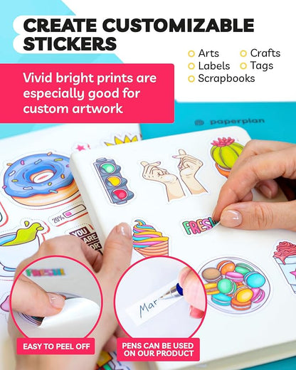 Sticker Paper for Inkjet Printer -, 8.5 x 11" Letter Size, Matte Sticker Paper - Image 5