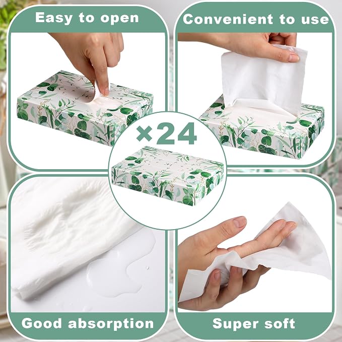 Yinder 24 Packs 960 Sheets Tissue Cube Car Facial Boxes Disposable Facial - Image 2