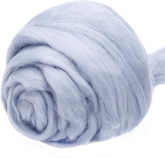 3.53oz Wool Roving Yarn, Wool Felting Supplies, Pure Wool, Chunky Yarn by Jupean