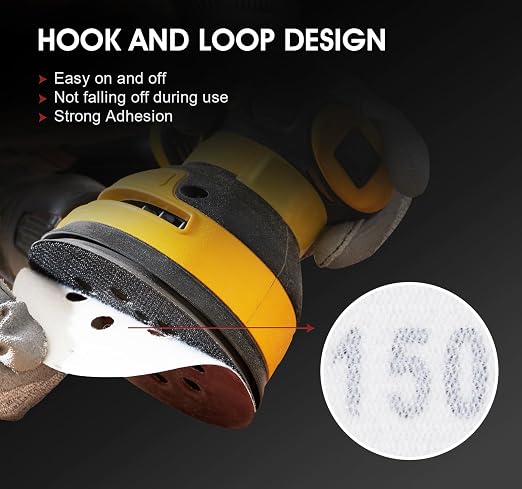 S SATC Sanding Disc 150 PCS 5 Inch 8 Hole Sanding Discs Selected Aluminum Oxide - Image 6