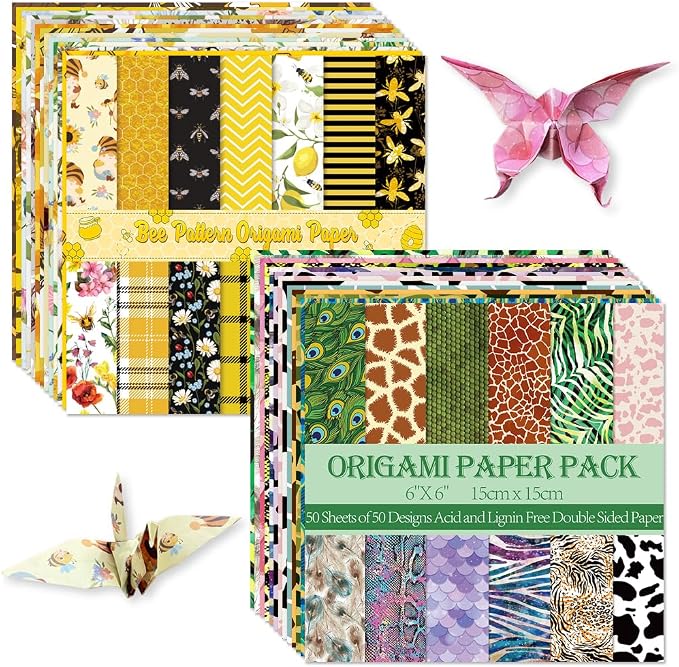Origami Paper Kit Dobule Sided 100 Sheets 100 Colors 6 Inch Japanese Chiyo by Mifuner