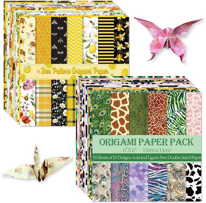 Origami Paper Kit Dobule Sided 100 Sheets 100 Colors 6 Inch Japanese Chiyo by Mifuner