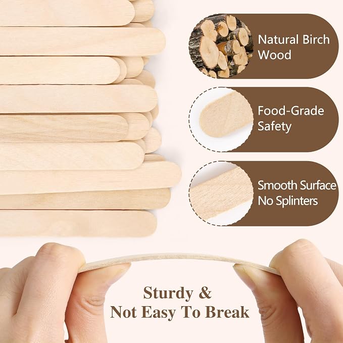 3600pcs Craft Sticks Bulk Natural Wooden Ice Cream Sticks, 4.5 Inch Popsicle - Image 3
