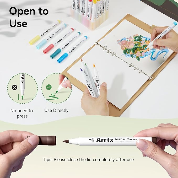 Arrtx 90 Colors Paint Markers, Acrylic Paint Pens - Image 6