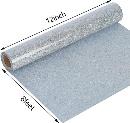 guangyintong Glitter Silver Heat Transfer Vinyl HTV Rolls - Image 3