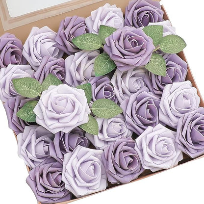 Floroom Artificial Flowers 50pcs Real Looking Lavender African Violet Purple by Floroom