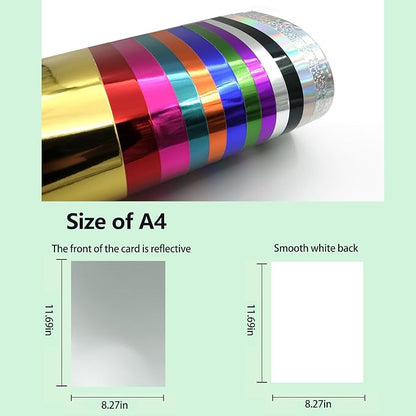 TGXRZX Metallic Silver Cardstock Paper, Size 8 "x 11", Mirror Finish Gold Foil - Image 2