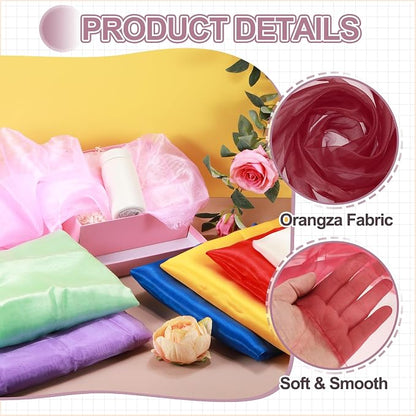 MECCANIXITY Iridescent Sheer Organza Fabric, 10 Yards x 59 Inches Solid - Image 3