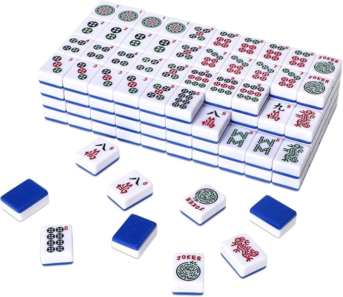 American Mahjong Tile Set with 166 Navy Blue Back Tiles by GAMETROVE