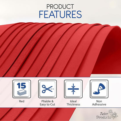 Red EVA Foam Sheets for Crafts, 9 x 12 Inch, 2mm Thickness, 15 Pack – Ideal for - Image 4