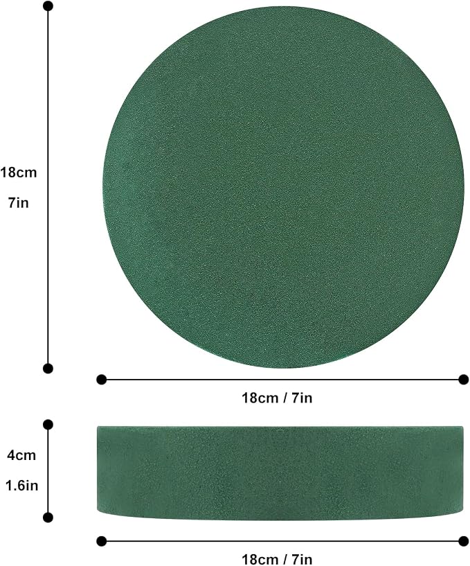 IHDYPPEW 10 PCS Floral Foam Blocks, 7 Inch Large Dry Round Green Floral Foam - Image 2