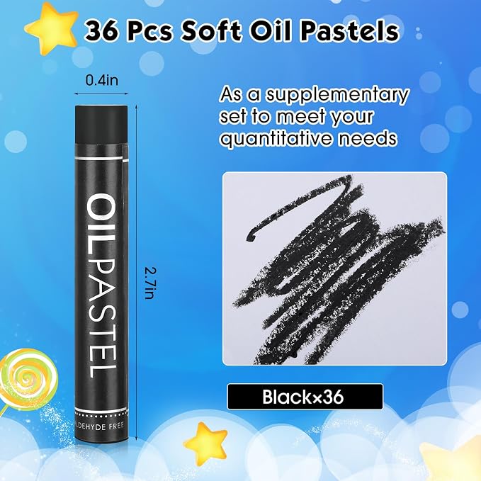 Geyoga 36 Pcs Soft Oil Pastels Bulk Artists Oil Crayons Single Color Creamy - Image 2