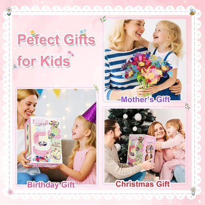 Xuoent Fabric Flower Bouquets Toys, Kids Craft Kits Ages 4-12, DIY Flower - Image 5
