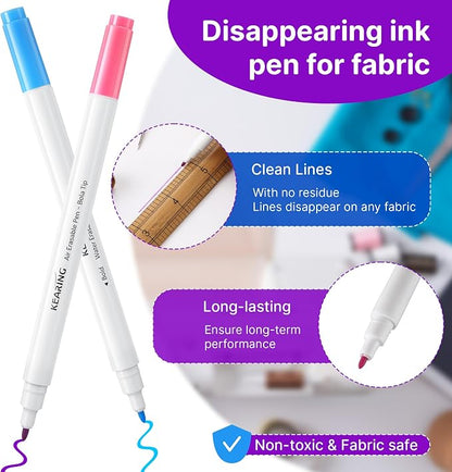 Fabric Markers for Sewing, Includes 2 Water Soluble Fabric Marker 2 Air - Image 5