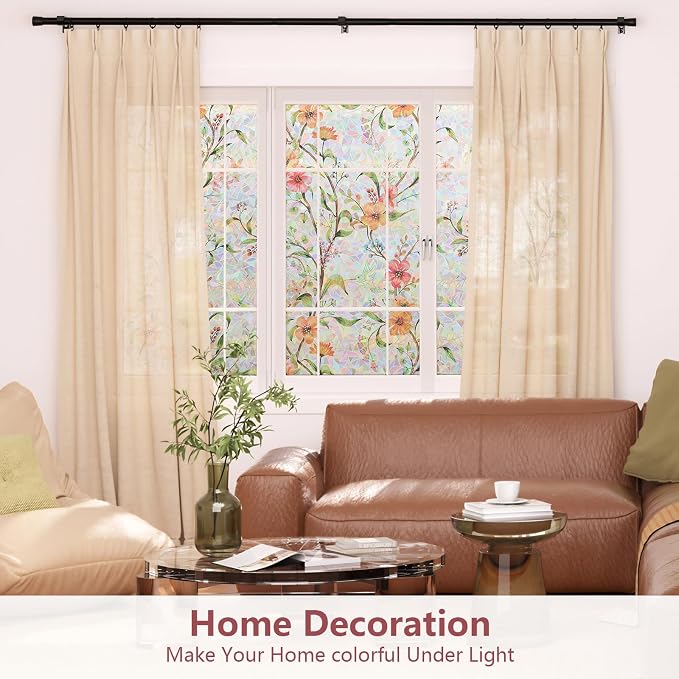 NINETREX Window Privacy Film, Stained Glass Window Film, Rainbow Decorative - Image 3