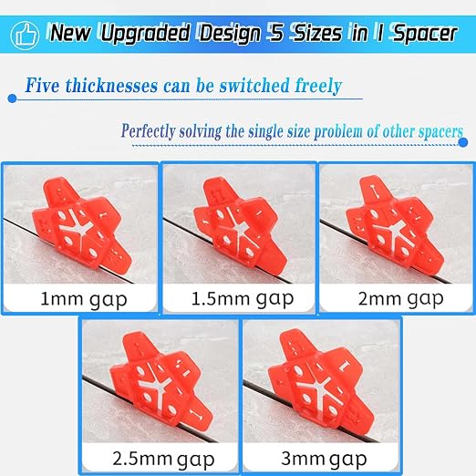 Tile Spacers 300pcs Reusable Multi Size Horseshoe U Shape Plastic Shims - Image 2