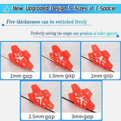 Tile Spacers 300pcs Reusable Multi Size Horseshoe U Shape Plastic Shims - Image 2