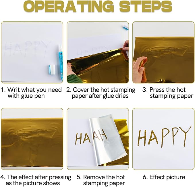 Briartw 20x29cm Hot Foil Paper 50 Sheets Pack Toner Reactive Foil Hot Stamping - Image 5