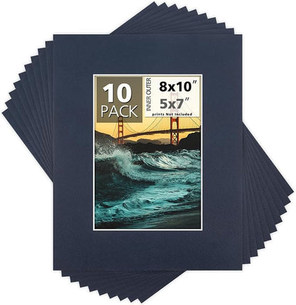 Mat Board Center, 8x10 for 5x7 Dignity Blue Color Mats by MatBoardCenter