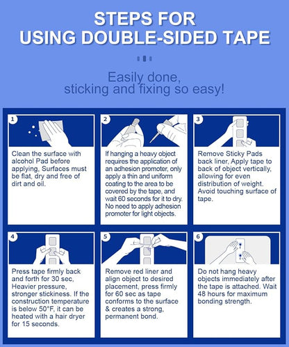 Double Sided Sticky Pads, Made of 3M VHB, Strong Adhesive Tape Squares Heavy - Image 8