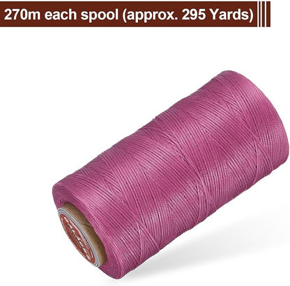uxcell Flat Leather Sewing Waxed Thread, 270m / 295 Yards Polyester Wax String - Image 3