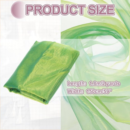 MECCANIXITY Iridescent Sheer Organza Fabric, 2 Yards x 59 Inches Solid - Image 2