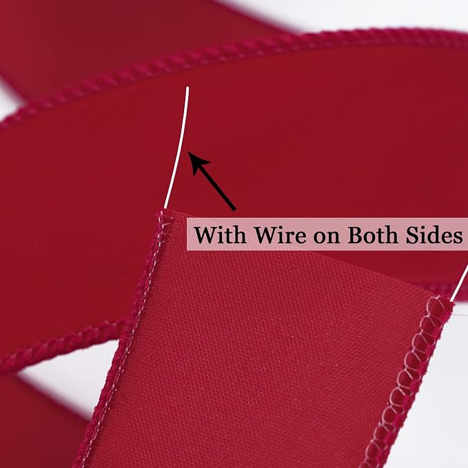 MEEDEE 1.5 Inch Velvet Wired Ribbon - Image 3