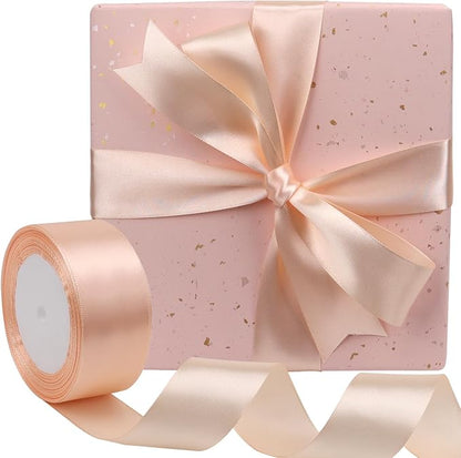 Naked Pink Solid Satin Ribbon 1-1/2 Inch 25 Yards Solid Polyester Fabric Ribbon - Image 5