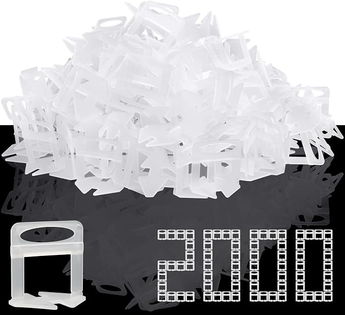 DGSL Tile Leveling System, 2000-Piece 1/16" Tile Spacers Clips Tile Tools by DGSL