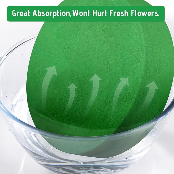 Max Shape 6 Pcs Floral Foam Round Blocks, Large Wet and Dry Green Foam - Image 2