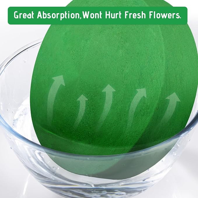 Max Shape 6 Pcs Floral Foam Round Blocks, Large Wet and Dry Green Foam - Image 5