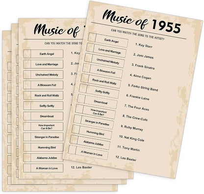 QUPT 70th Birthday Party Games, Music of 1955 Games, Birthday Party Supplies by QUPT