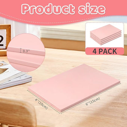 4 Pack 4"x6" Pale Pink Rubber Stamp Carving Blocks, Rubber Carved Brick - Image 2
