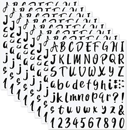 Outus 576 Pieces 8 Sheets Letters Stickers Self Adhesive Vinyl Letter Alphabet by Outus