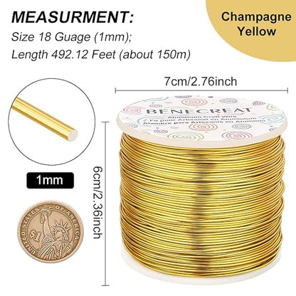 BENECREAT 9 10 12 15 17 18 20 Gauge Gold Aluminum Wire Anodized Jewelry Craft - Image 2