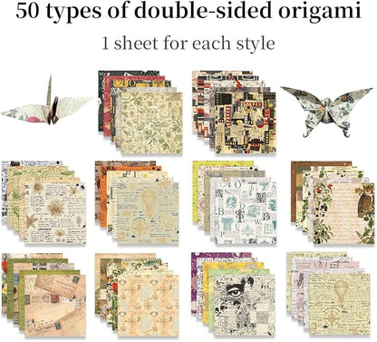 Square Origami Paper 6x6 Double Sided 50 Sheets 50 Colors 70GSM Origami Kit - Image 3