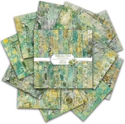 Green Lace Scrapbook Paper Vintage Flower Pattern Papers Pad 12×12, 24 Sheets - Image 5