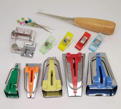HONEYSEW Single Double Fold Bias Tape Maker Tool Kit Set Fabric Jelly Roll - Image 4
