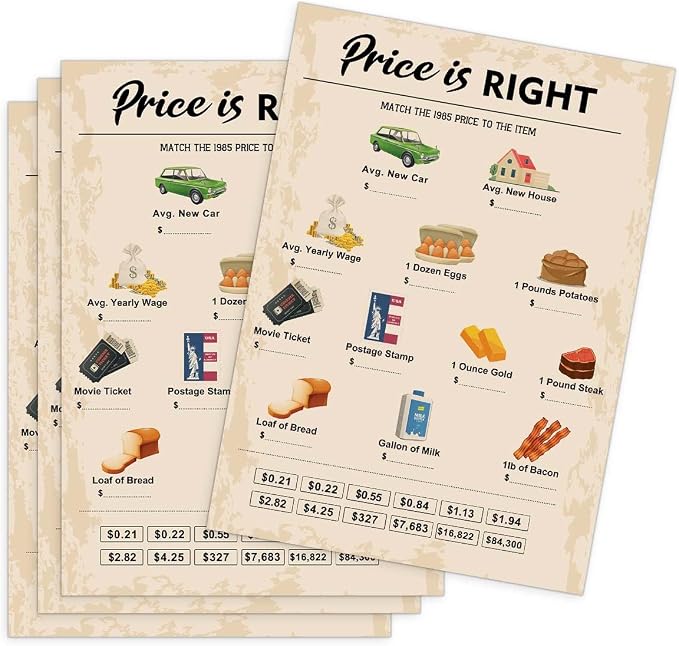 40th Birthday Party Games, Price is Right Games, Birthday Party Supplies by QUPT