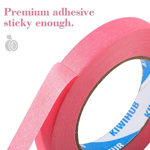 Pink Painters Tape, 1 inch x 60 Yards x 5 Rolls - Image 5