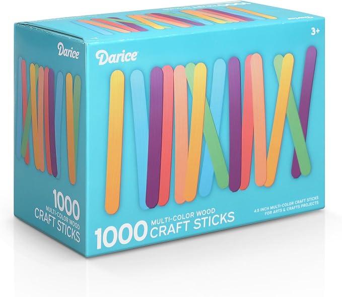 Darice 1000 Pcs Colored Popsicle Sticks by Unknown