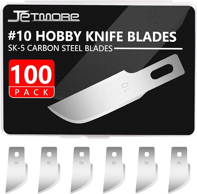 100 Pack Hobby Blades Set #10 Craft Knife Blades Refill Hobby Knife Replacement by Jetmore