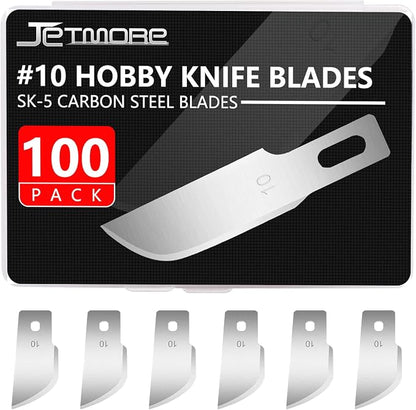 100 Pack Hobby Blades Set #10 Craft Knife Blades Refill Hobby Knife Replacement by Jetmore