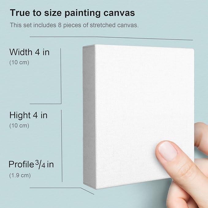 PHOENIX 4x4 Inch 8 Pack Artist Canvas - Image 2
